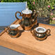 Tea set Italian porcelain gold color