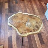 Pedestal table, solid wood side table