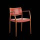 Armchair model 65 in oak and leather by Niels O. Møller, Denmark, 1960s.
