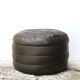Pouf De Sede rond en patchwork de cuir marron, années 70