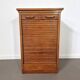 Vintage oak tambour cabinet | 1940s