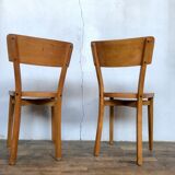 Pair of wooden chairs bistrot