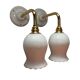 Pair of white opaline wall lights