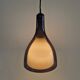 Set of 2 purple and white glass pendant lamps, 1960's / 1970's