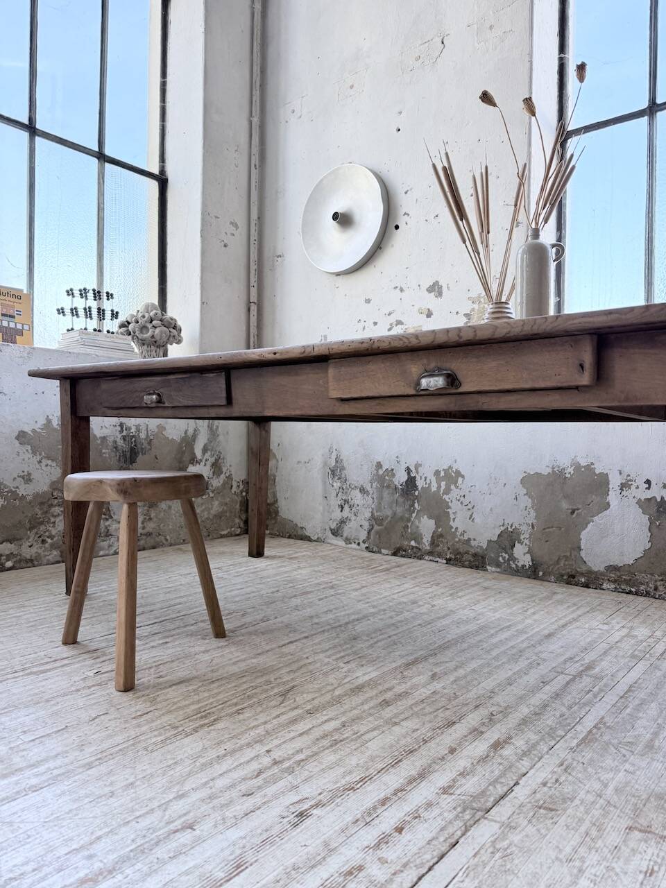 Oak farmhouse table 1950 212cm