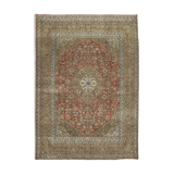 Handwoven oriental vintage 288 cm x 398 cm red wool carpet