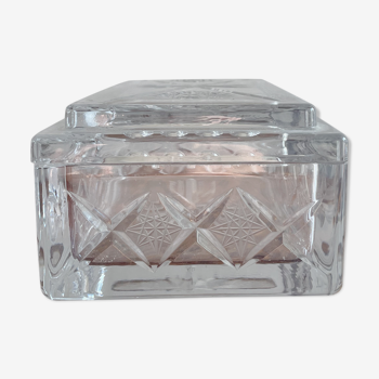 Cigarette box with crystal ashtray lid