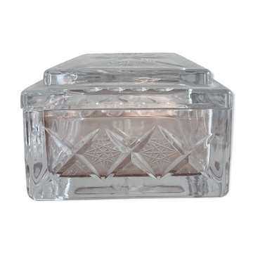 Cigarette box with crystal ashtray lid