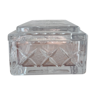 Cigarette box with crystal ashtray lid