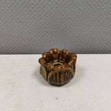 Bougeoir en glaçure dorée par le céramiste danois Michael Andersen