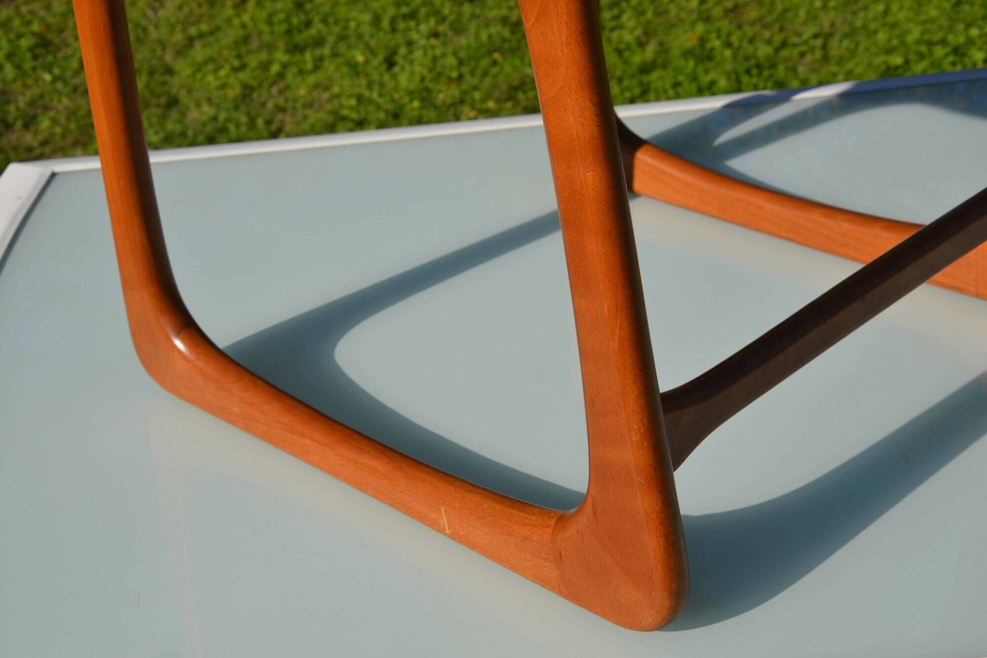 Scandinavian "sledge" chair in teak by Baumann
