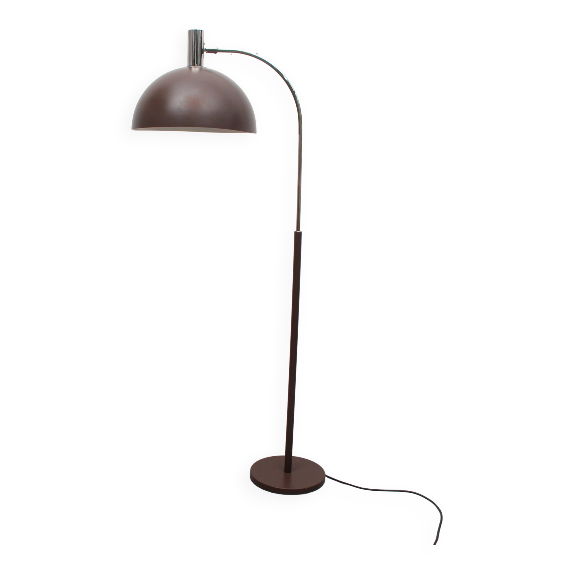 1970s floor lamp in brown and chrome