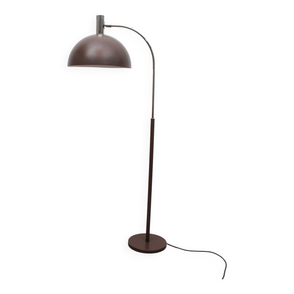 Lampadaire des années 1970 en marron et chrome