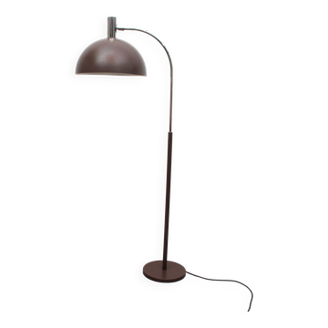 Lampadaire des années 1970 en marron et chrome