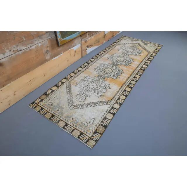 Vintage Turkish Hand-Knotted Runner Rug 90x252