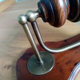 Wood brass glass sconce