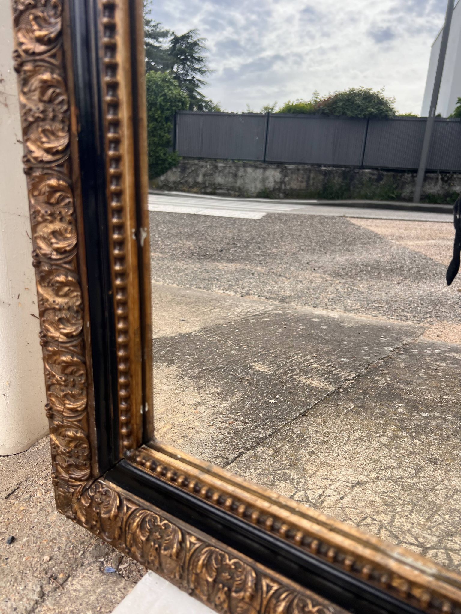 Grand miroir doré
