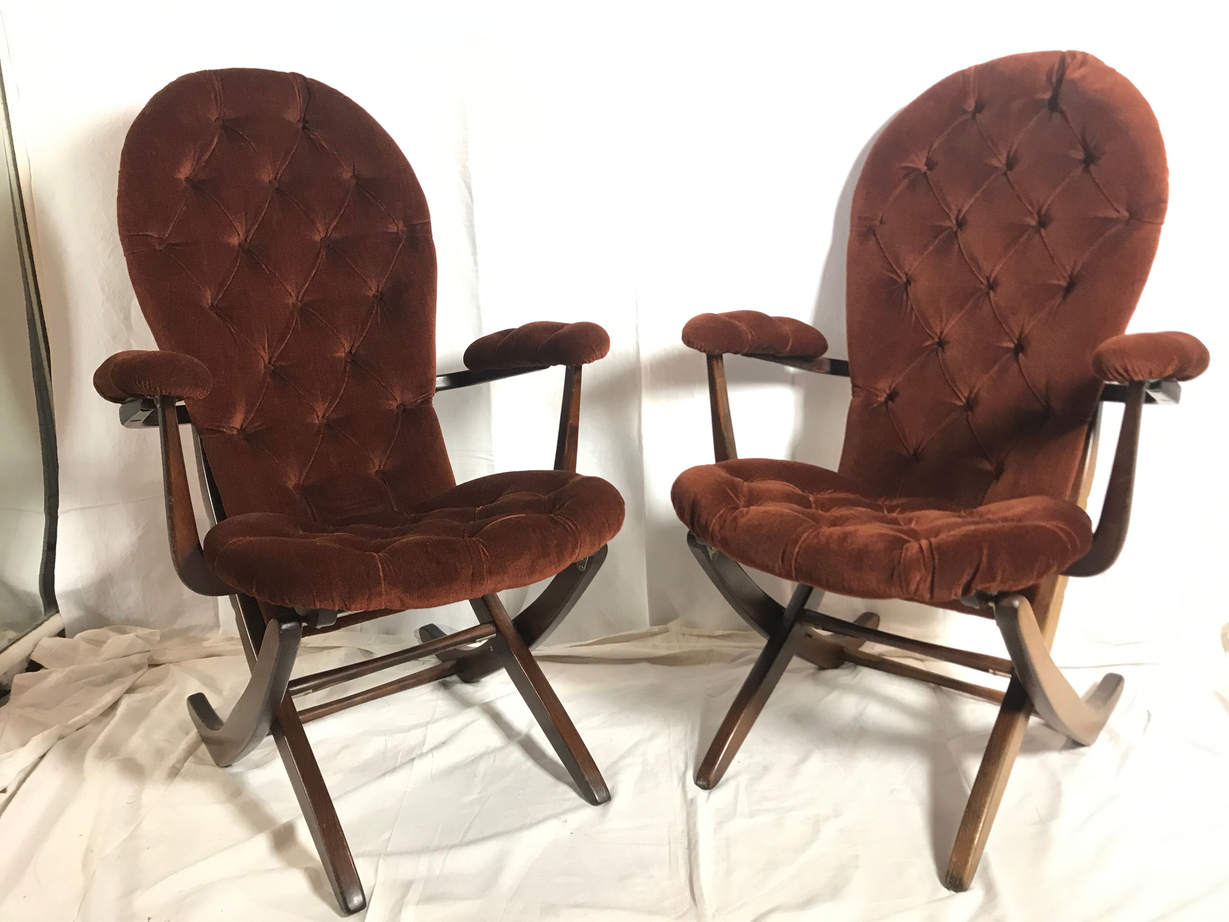Vintage armchairs and rest feet
