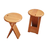 Paire de tabourets pliants