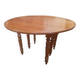 Six-legged round table in cherry wood from the late 19th century