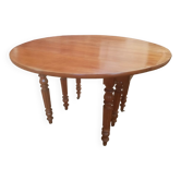 Six-legged round table in cherry wood from the late 19th century