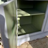 Robust country sideboard with country charm with marble handles in gray and white chalk
