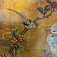 Cabinet chinois vintage avec feuille d'or, fleurs et oiseaux / bohème
