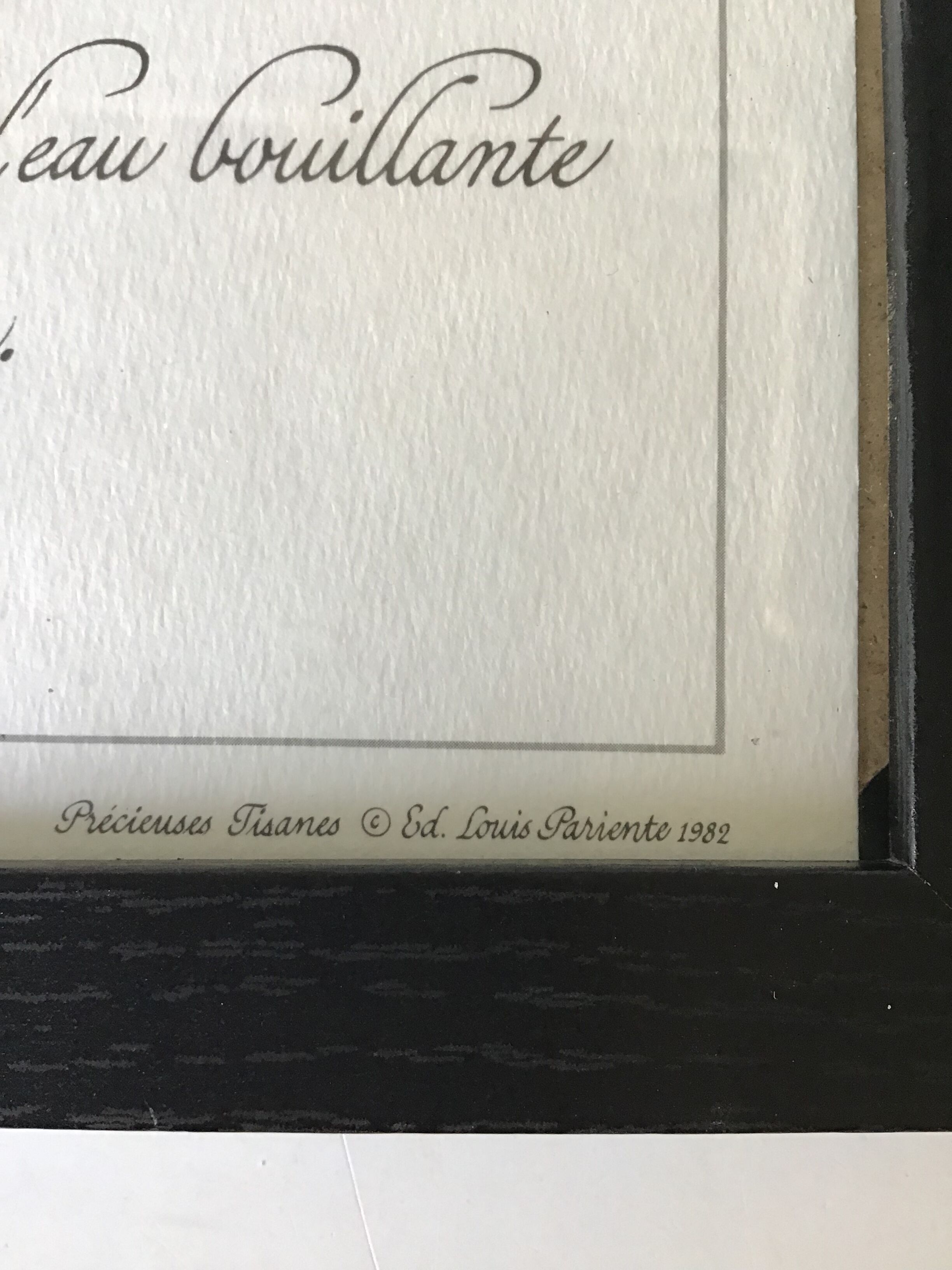 Botanical engraving precious herbal teas framed