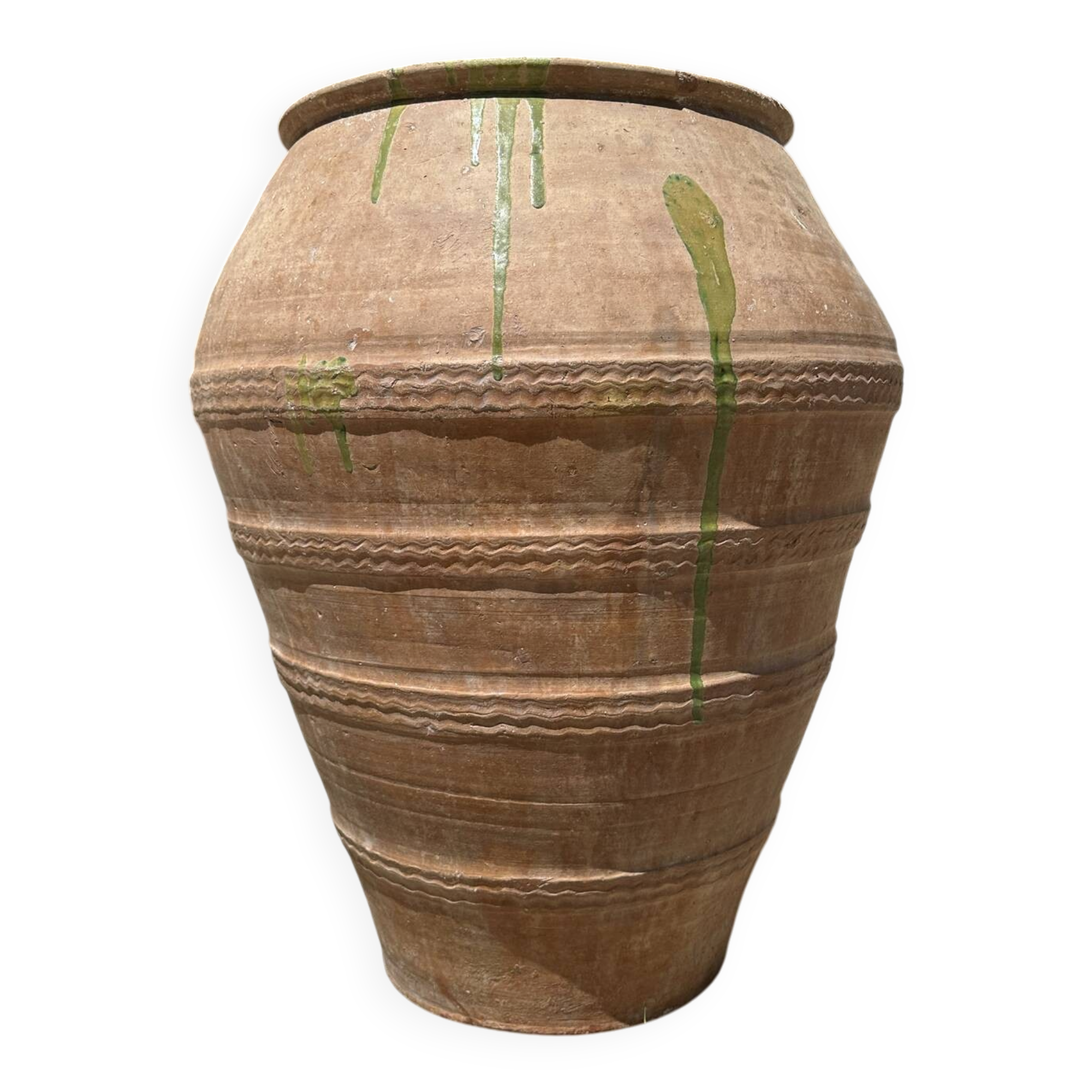 Ancient terracotta pottery jar