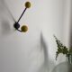 Patère vintage 2 boules en bois jaune