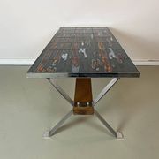 Vintage 1970s coffee table in ceramic, tiles, retro, mid-century