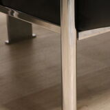 Pair of armchairs in synthetic leather and chromed metal, 1970