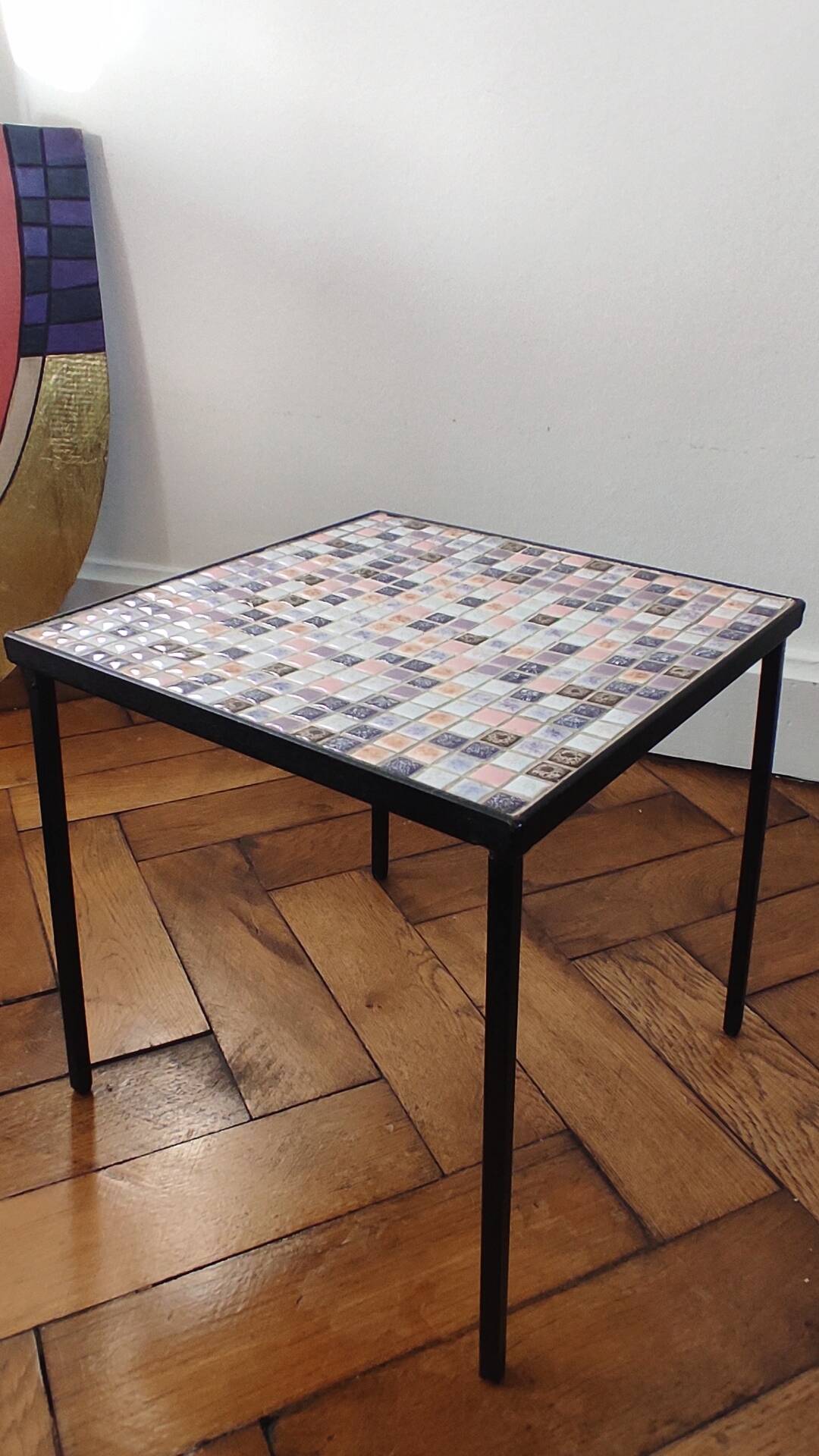 Bout de canapé vintage en mosaïque