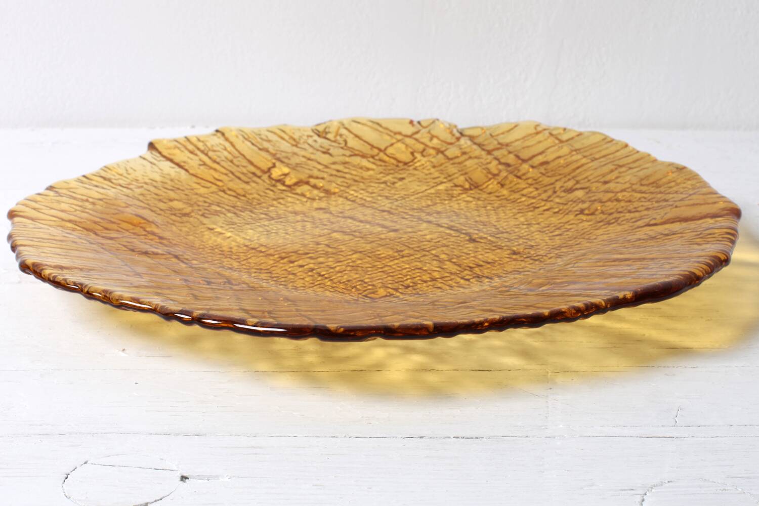 Amber Plate Jute by Pavel Panek / Glass Union / Czech Republic / 1977