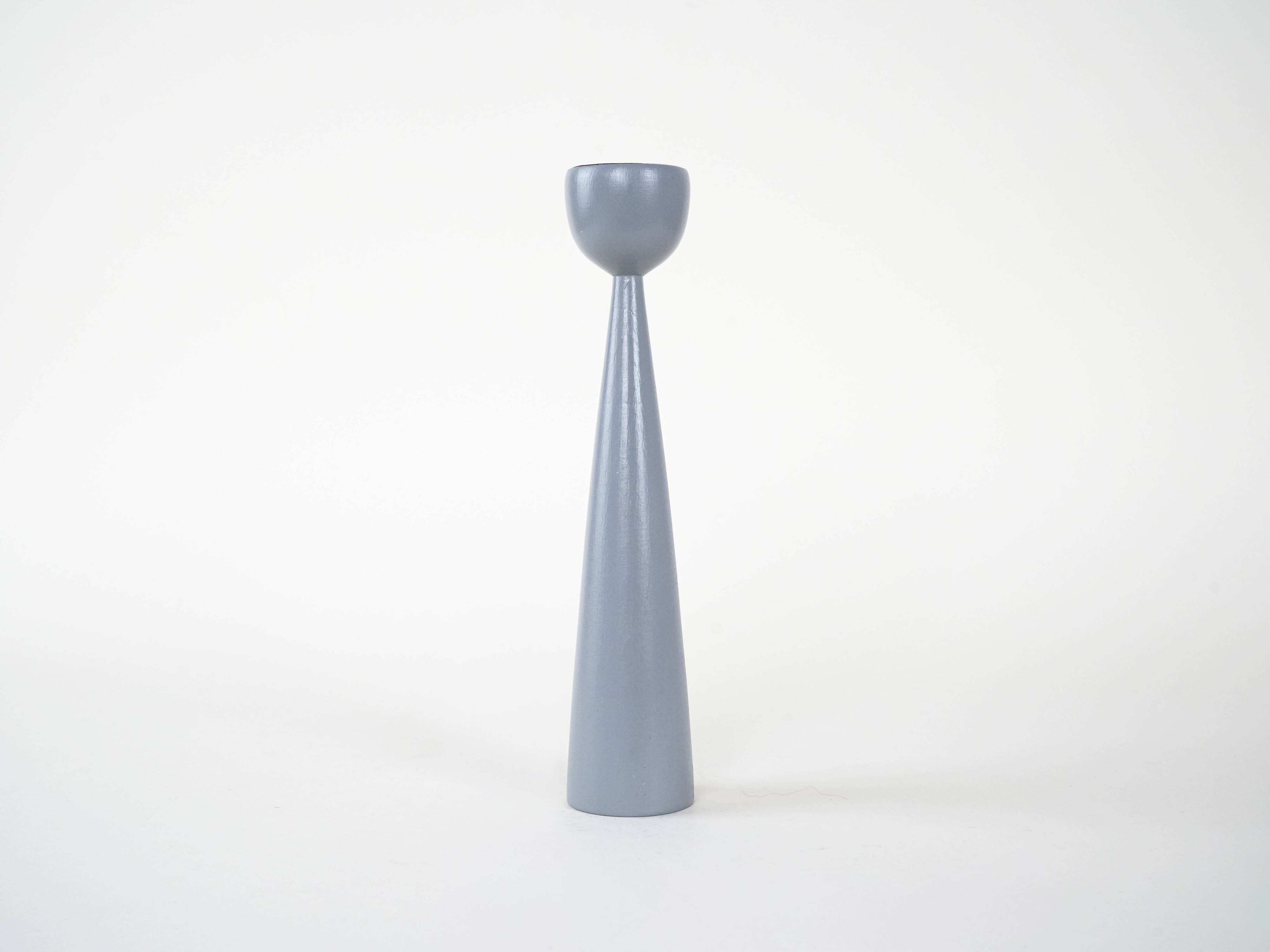 Bougeoir gris, design danois, années 1970, fabriqué au Danemark