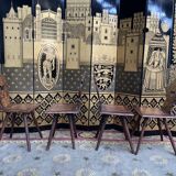 Suite of 4 Alsatian chairs in elm magnifying glass