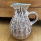 Ceramic pitcher Accolay striped burgundy turquoise white