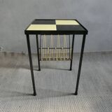 Table d'appoint en métal et carreaux de céramique, vers 1960
