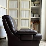 Brown leather armchair