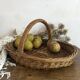 Panier en osier tressé à fond plat