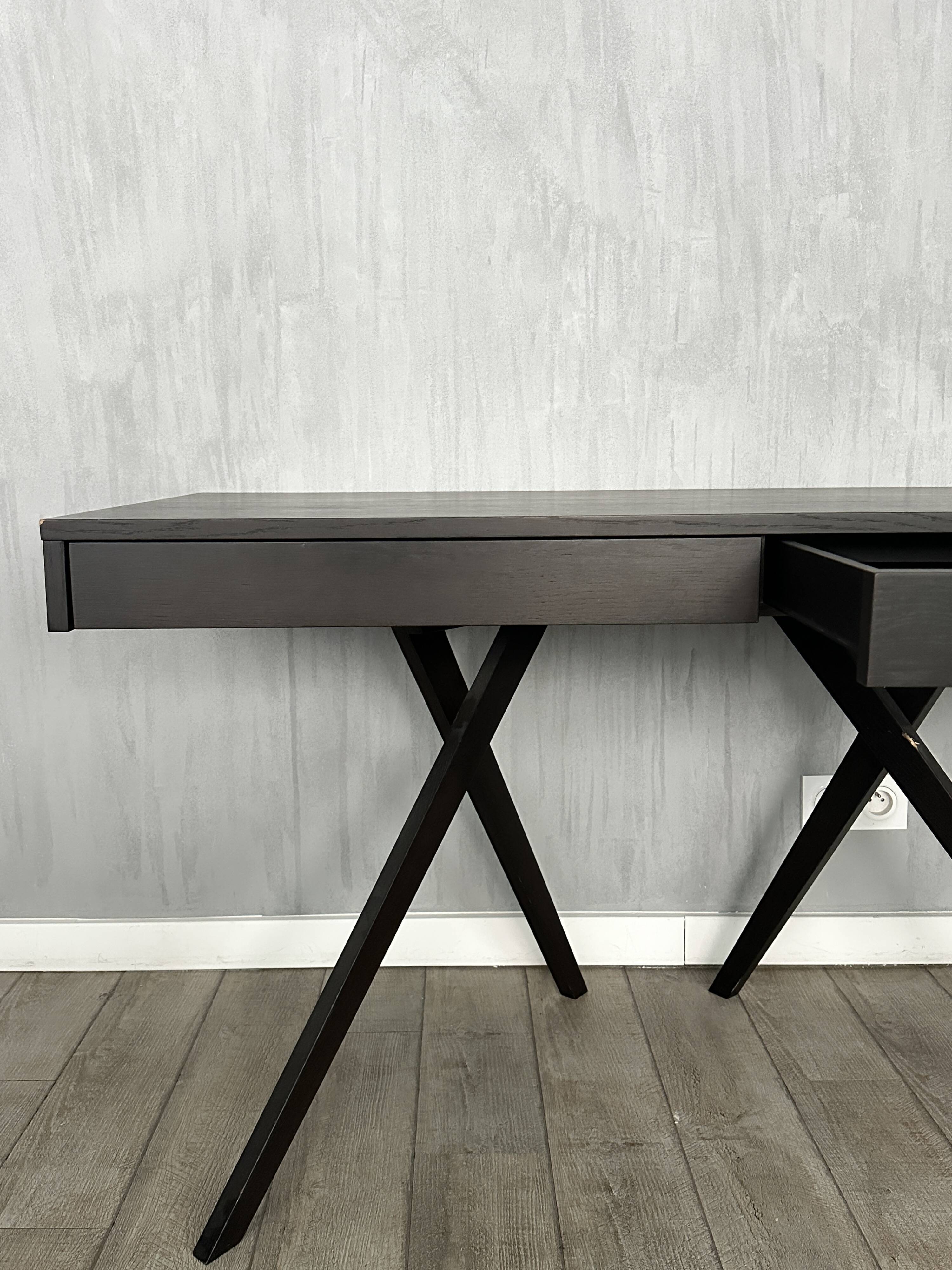 Brown wooden desk made