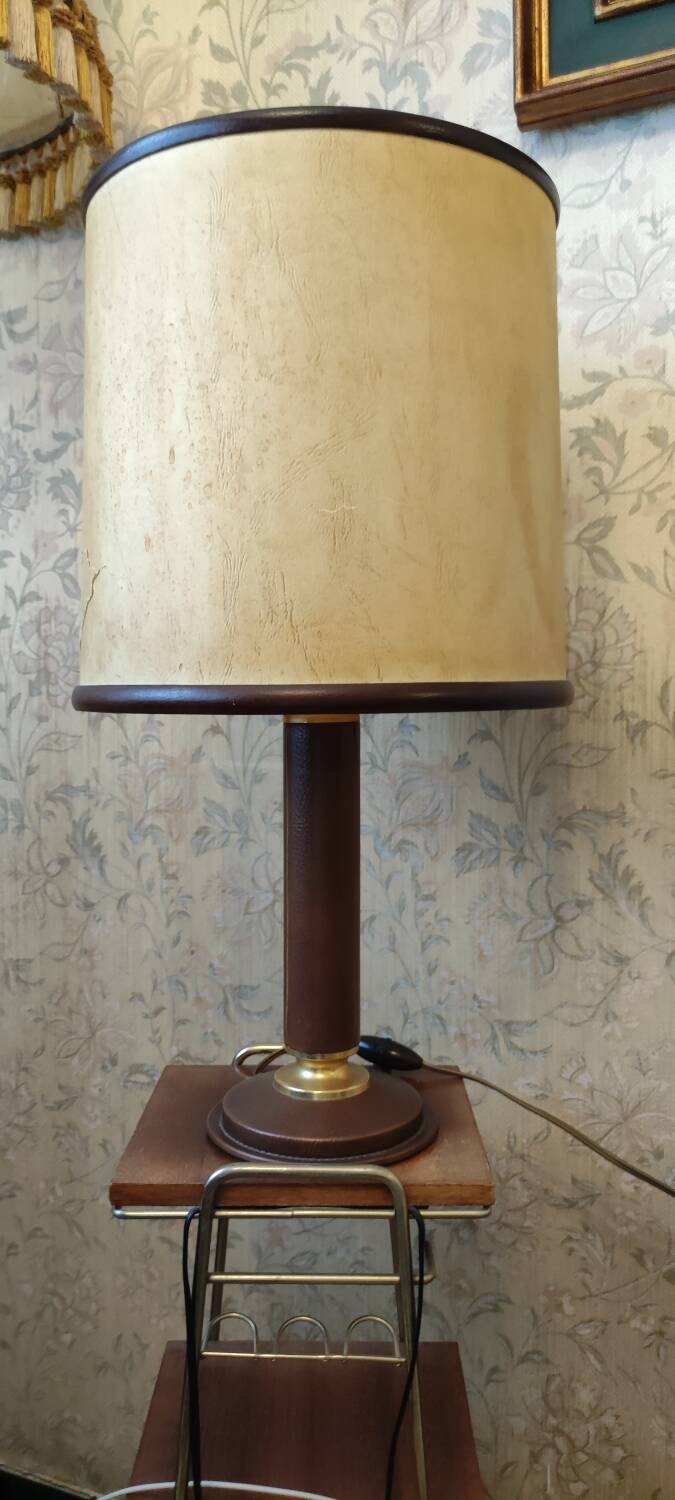 Leather table lamp