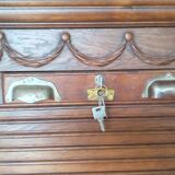 Double curtain binder of solid oak notary 1930