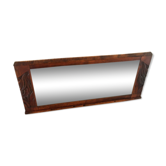 Large vintage mirror 40s oak frame 103x42cm