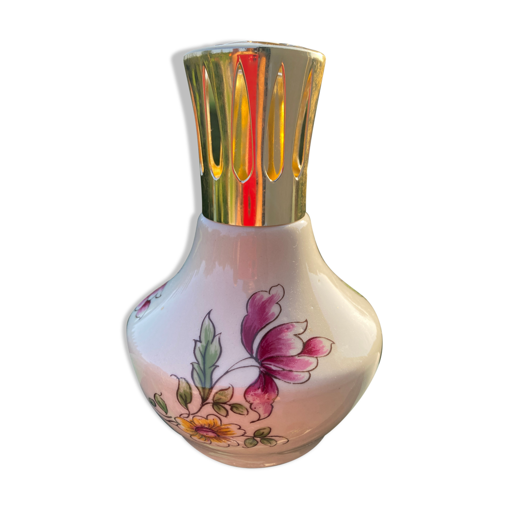 Lampe Berger Porcelaine Limoges - Décor Floral N°35 - Diffuseur Parfum (Occasion)