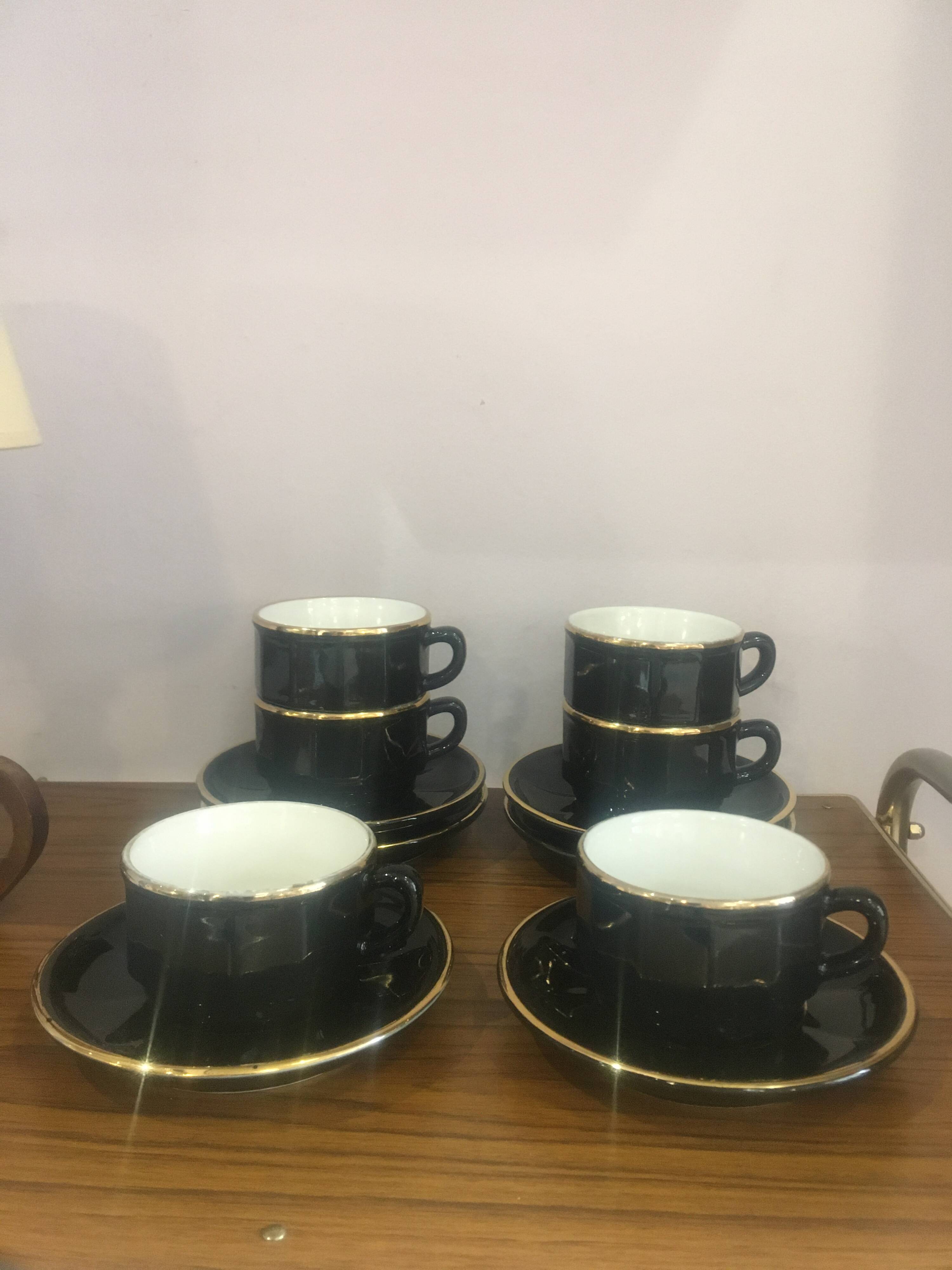 Tasses bistrot noir/or