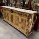 Curved Louis XV Venetian buffet in lacquered, painted, and gilded wood.