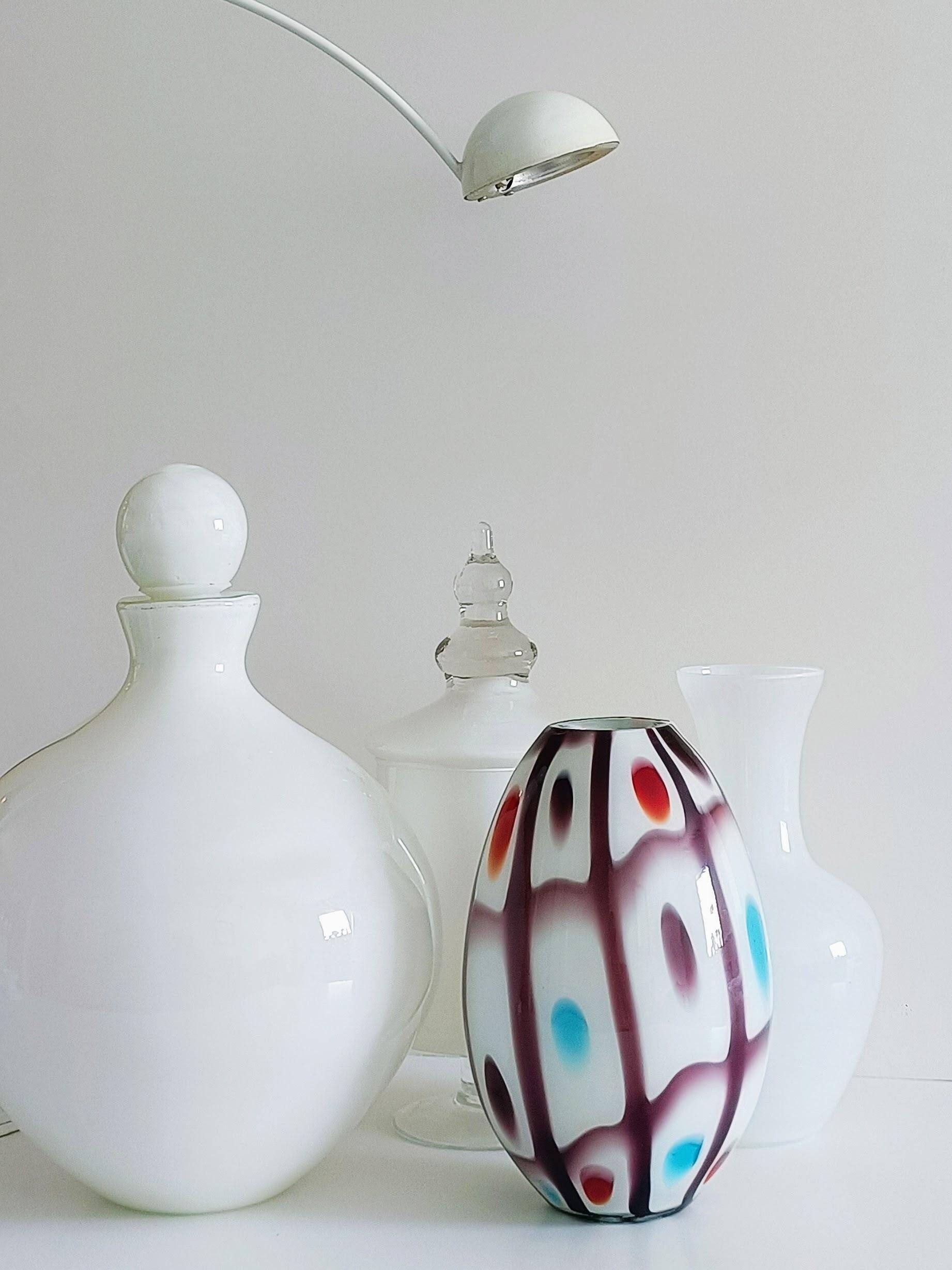Murano Glass Colorful Ovoid Shaped Vase in The Style of A.Ve.M, Italy, 1960s