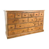 Pine bank of drawers