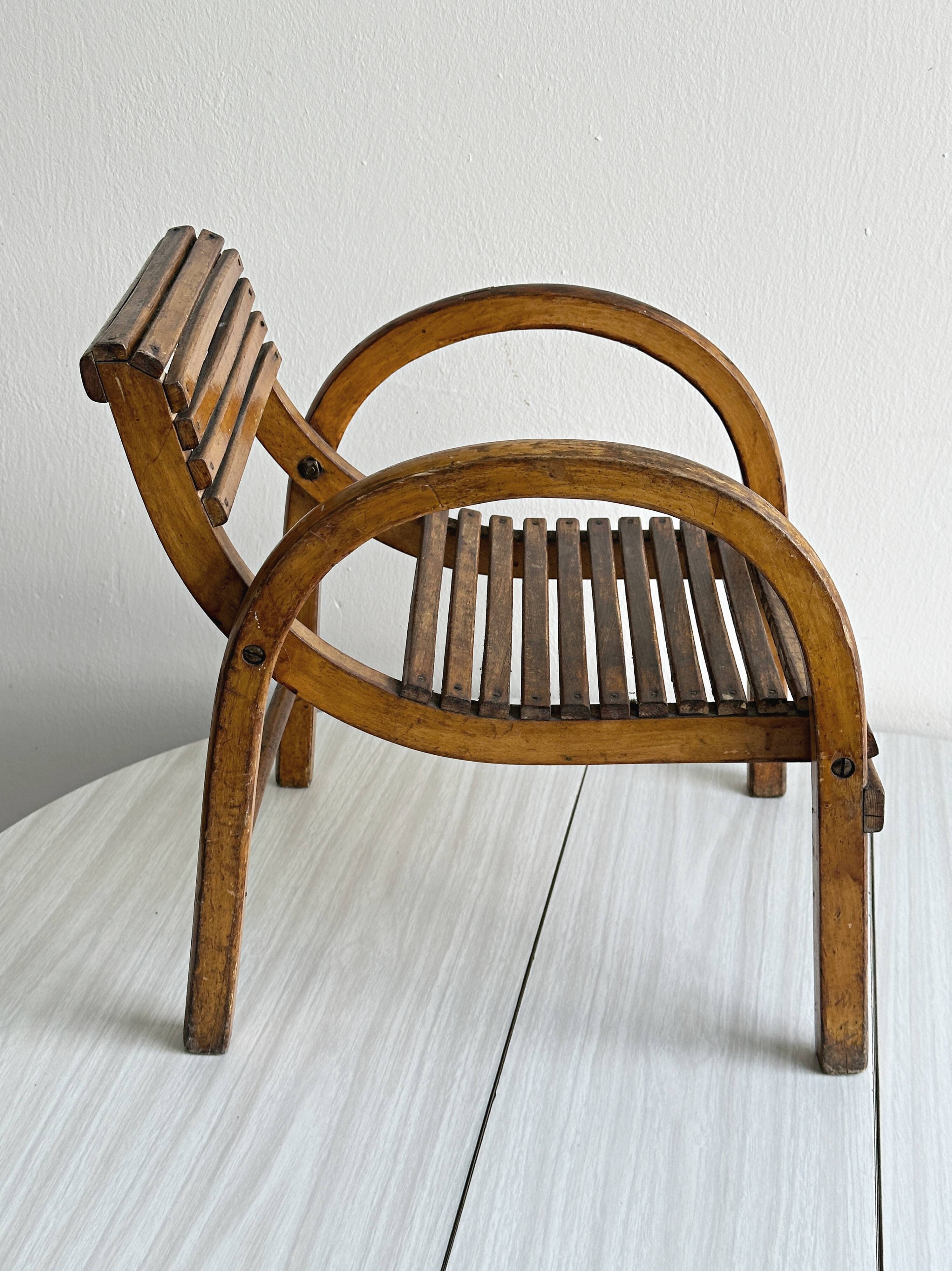 Small antique wooden chair handmade